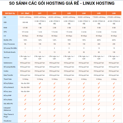 So Sánh Chi Tiết 5 Nhà Cung Cấp Hosting Giá Rẻ Tốt Nhất Năm 2025: Bảng So Sánh Đặc Điểm, Giá Cả và Ưu Nhược Điểm